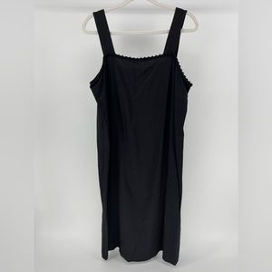 Vintage Dana Kay Square Neck Sleeveless Slip Dress in Black, Women's 14